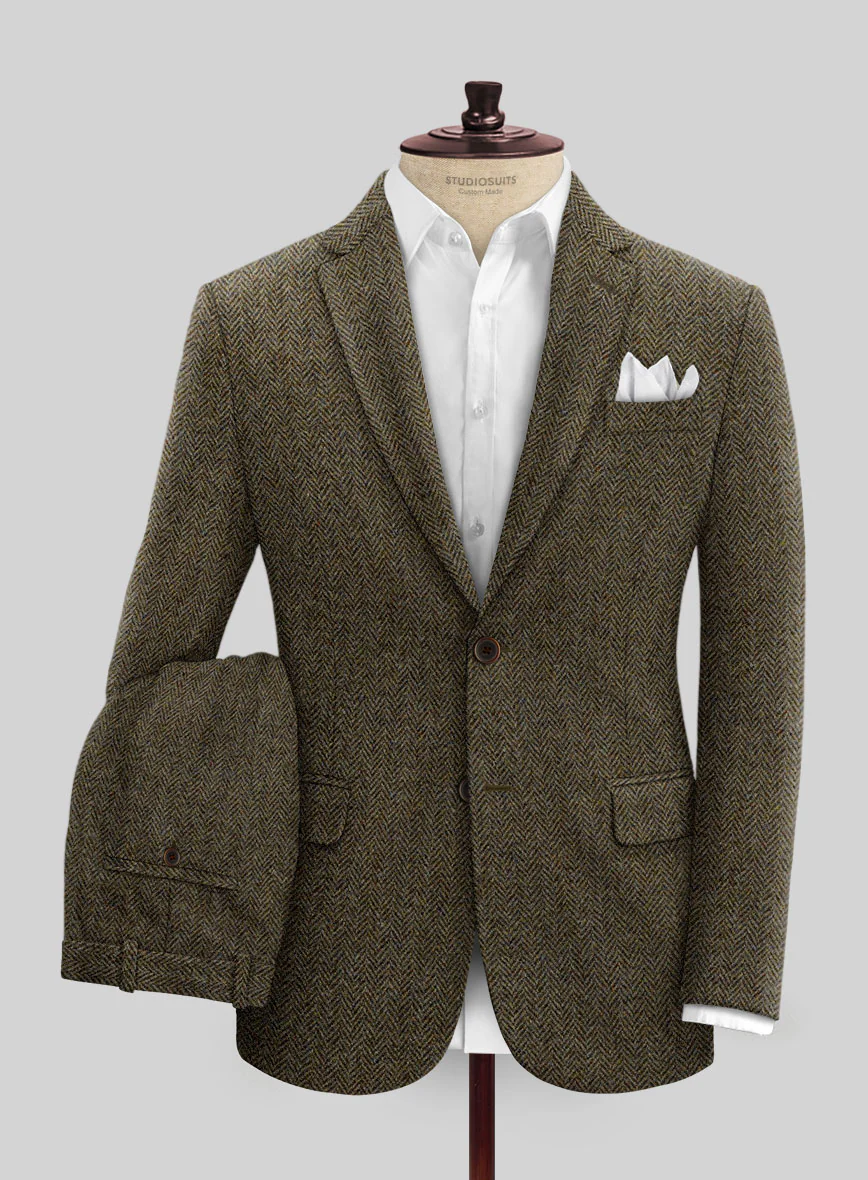 Harris Tweed Ridge Brown Herringbone Suit - Image 2