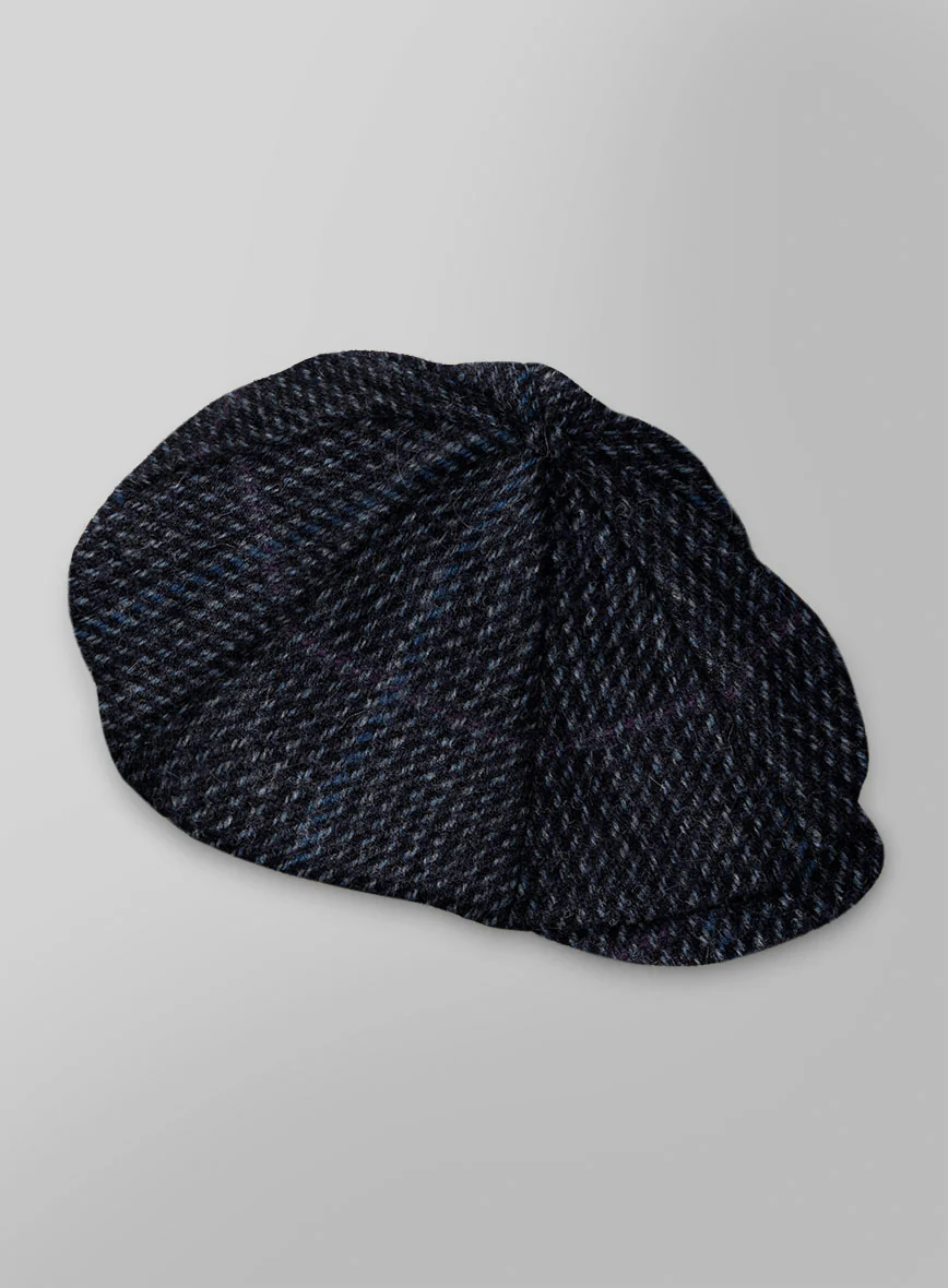 Harris Tweed Rope Blue Newsboy Cap - Image 2