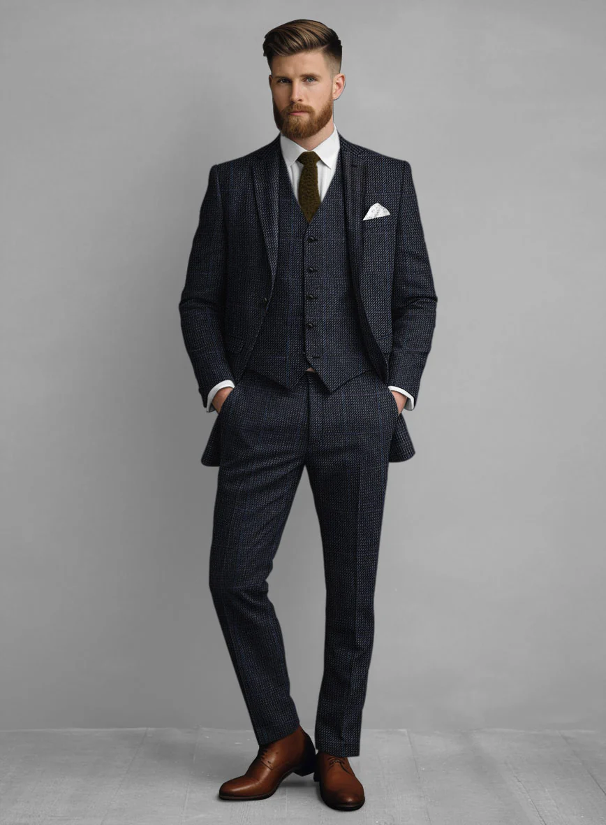 Harris Tweed Rope Blue Suit - Image 2