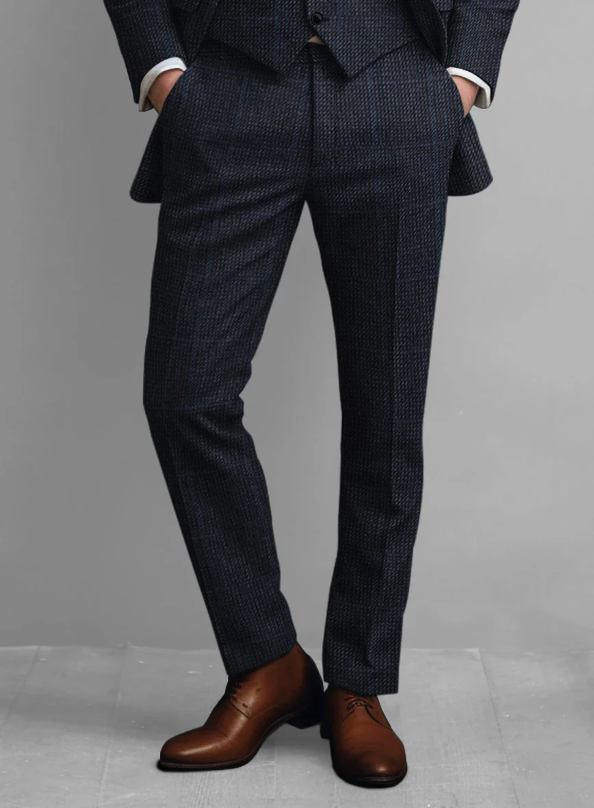 Harris Tweed Rope Blue Suit - Image 5
