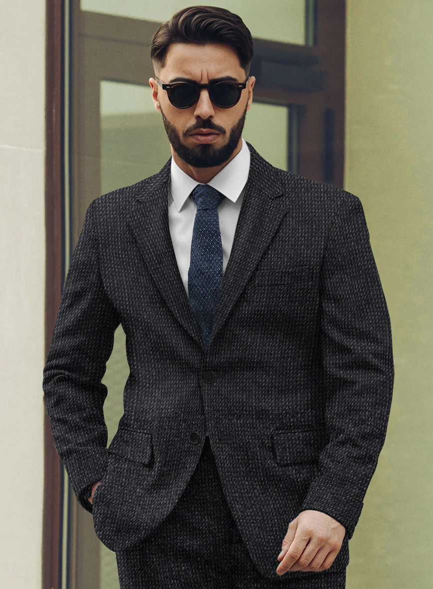 Harris Tweed Rope Dark Blue Jacket - Image 2