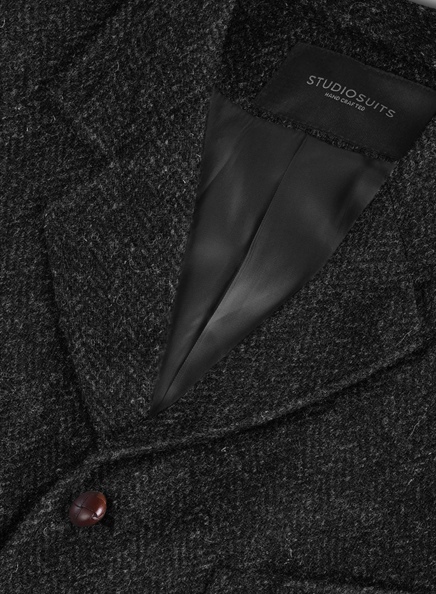 Harris Tweed Royal Charcoal Hunting Vest - Image 4