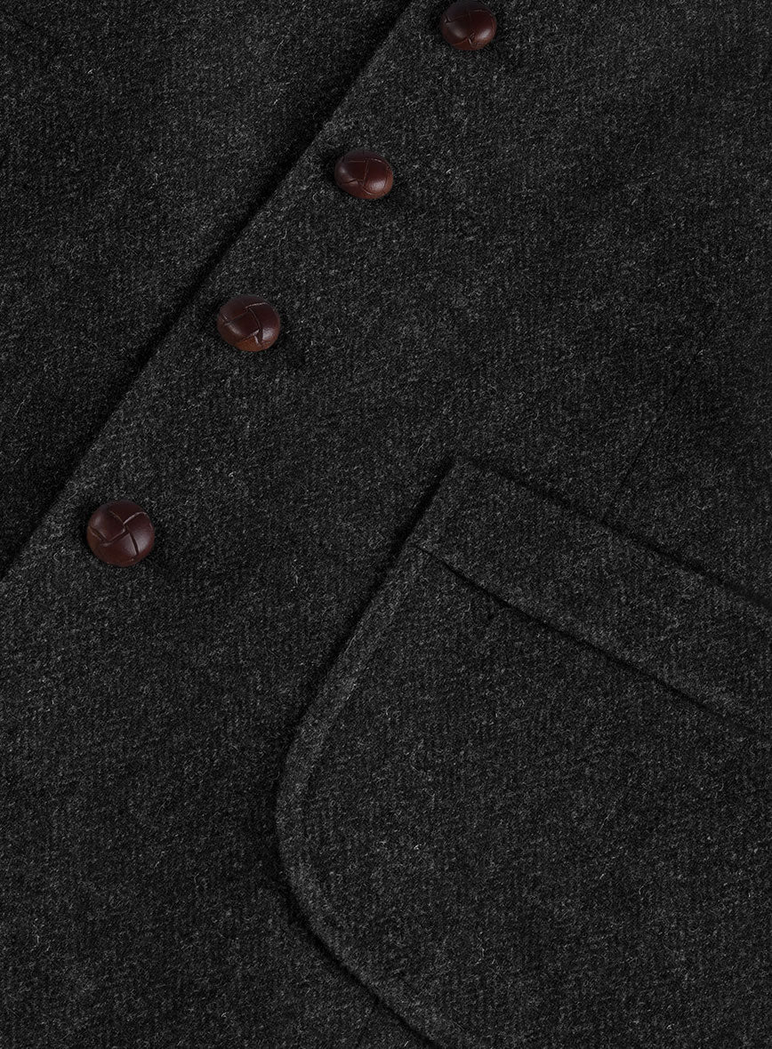 Harris Tweed Royal Charcoal Hunting Vest - Image 5