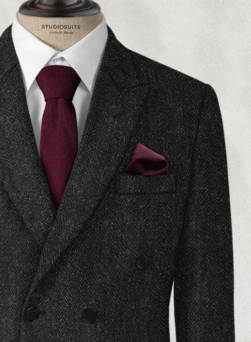 Harris Tweed Royal Charcoal Double Breasted Jacket - Image 3