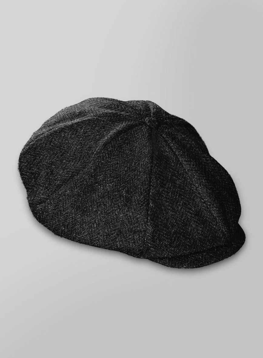 Harris Tweed Royal Charcoal Newsboy Cap - Image 3