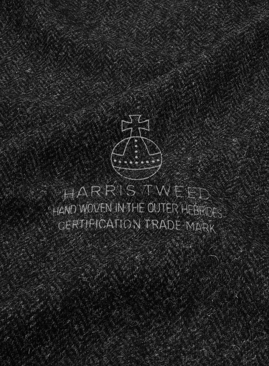 Harris Tweed Royal Charcoal Newsboy Cap - Image 6