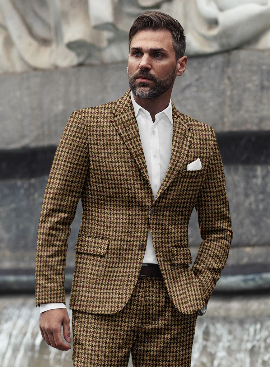 Harris Tweed Russet Houndstooth Jacket - Image 2