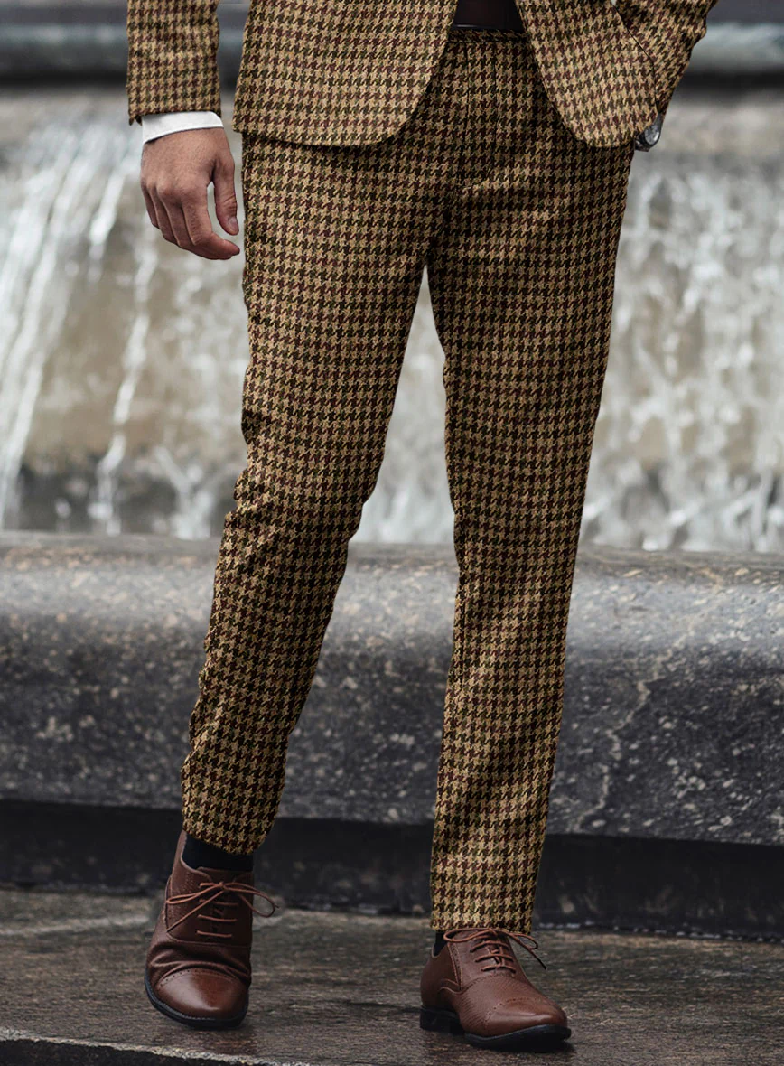 Harris Tweed Russet Houndstooth Pants - Image 2
