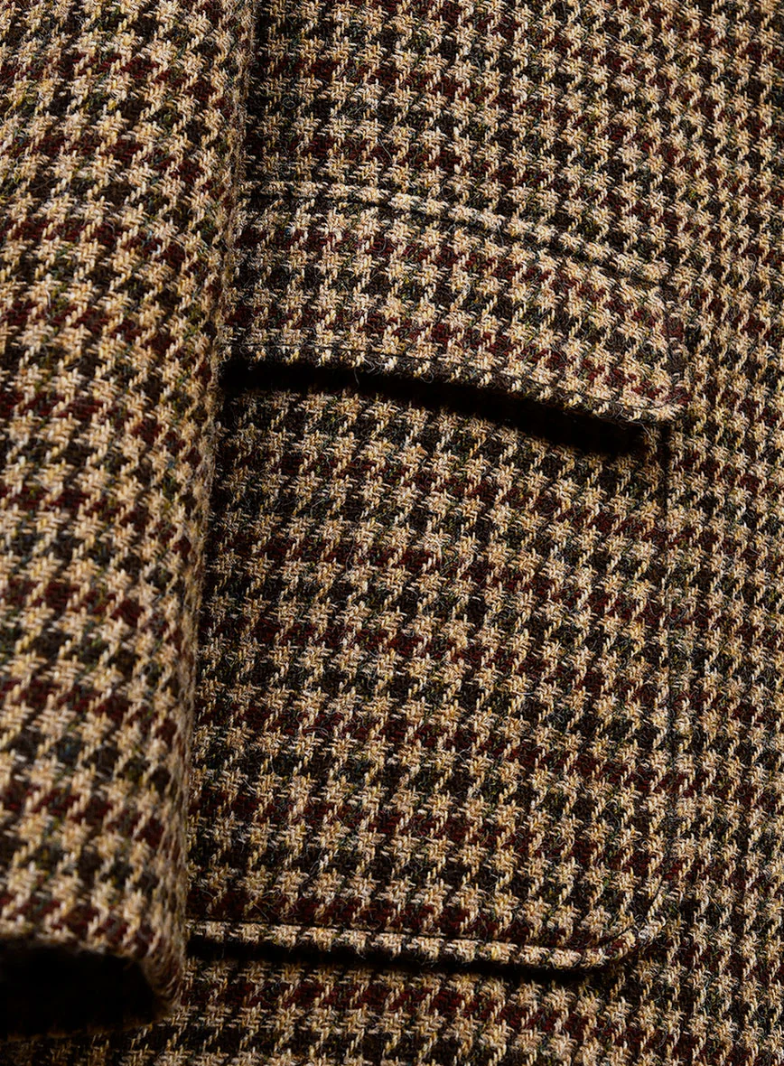 Harris Tweed Russet Houndstooth Patch Pocket Jacket - Image 3