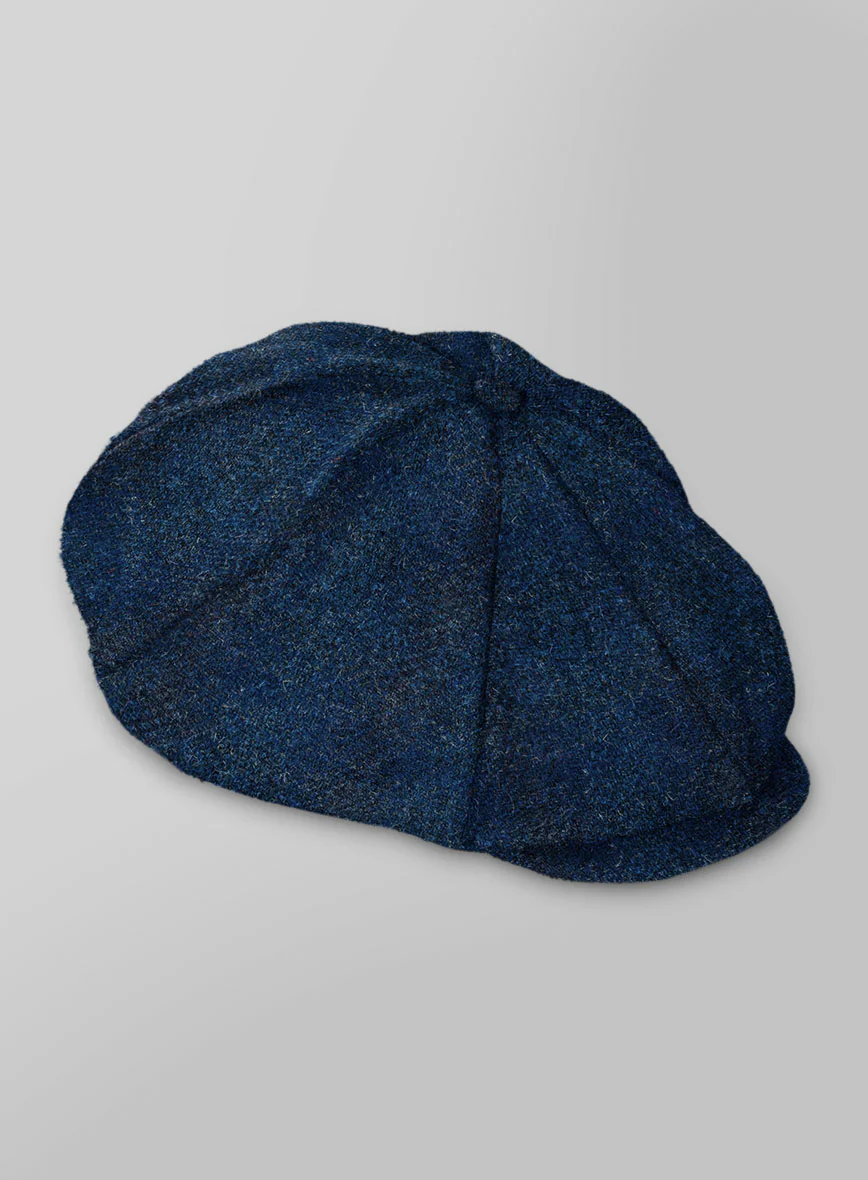 Harris Tweed Scot Blue Newsboy Cap - Image 2