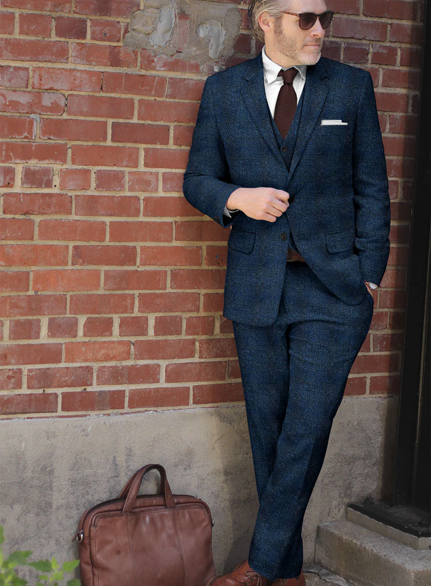 Harris Tweed Scot Blue Suit - Image 2