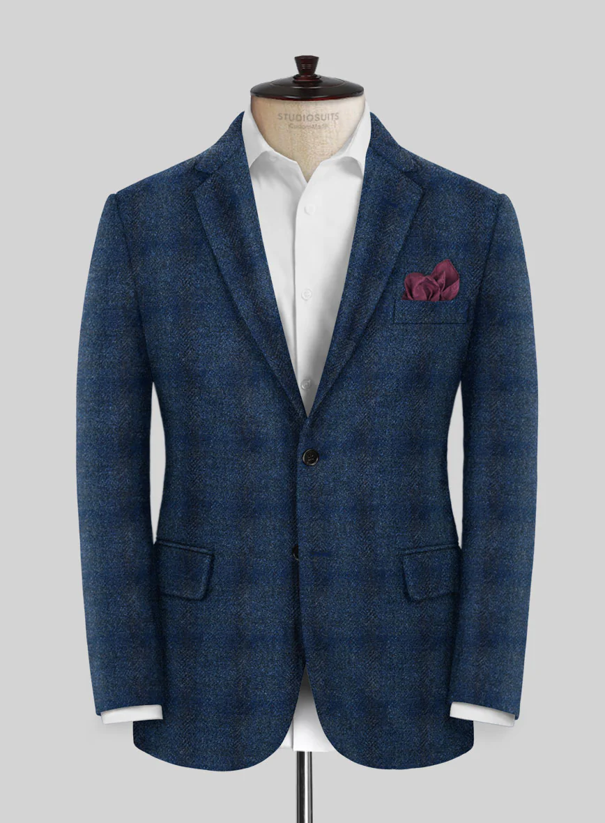 Harris Tweed Scot Blue Suit - Image 3