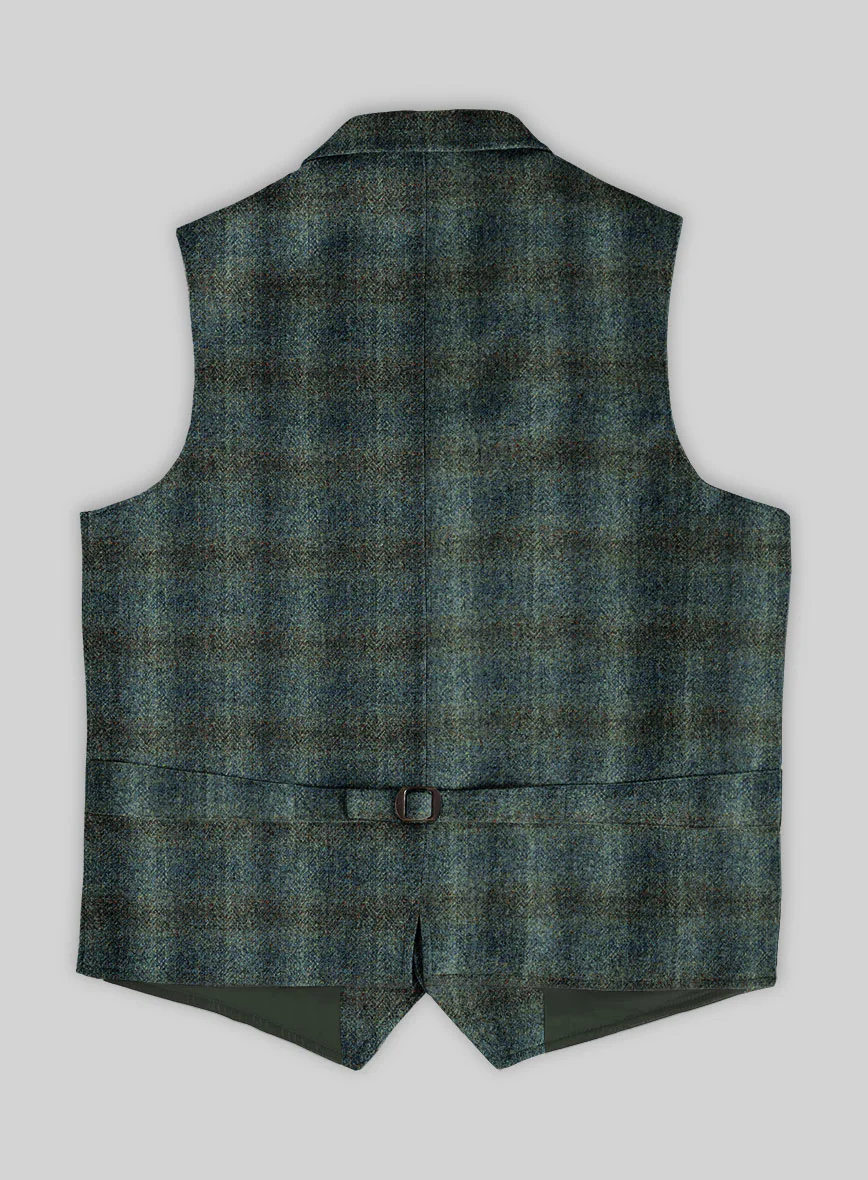 Harris Tweed Scot Green Hunting Vest - Image 3