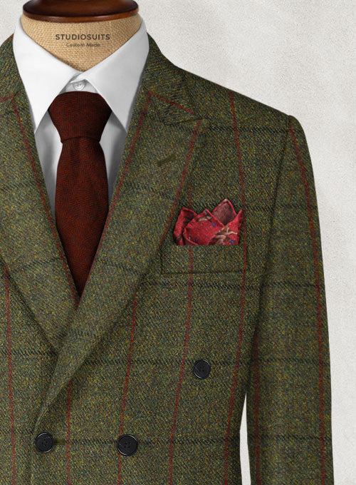 Harris Tweed Seaforth Green Double Breasted Jacket - Image 2