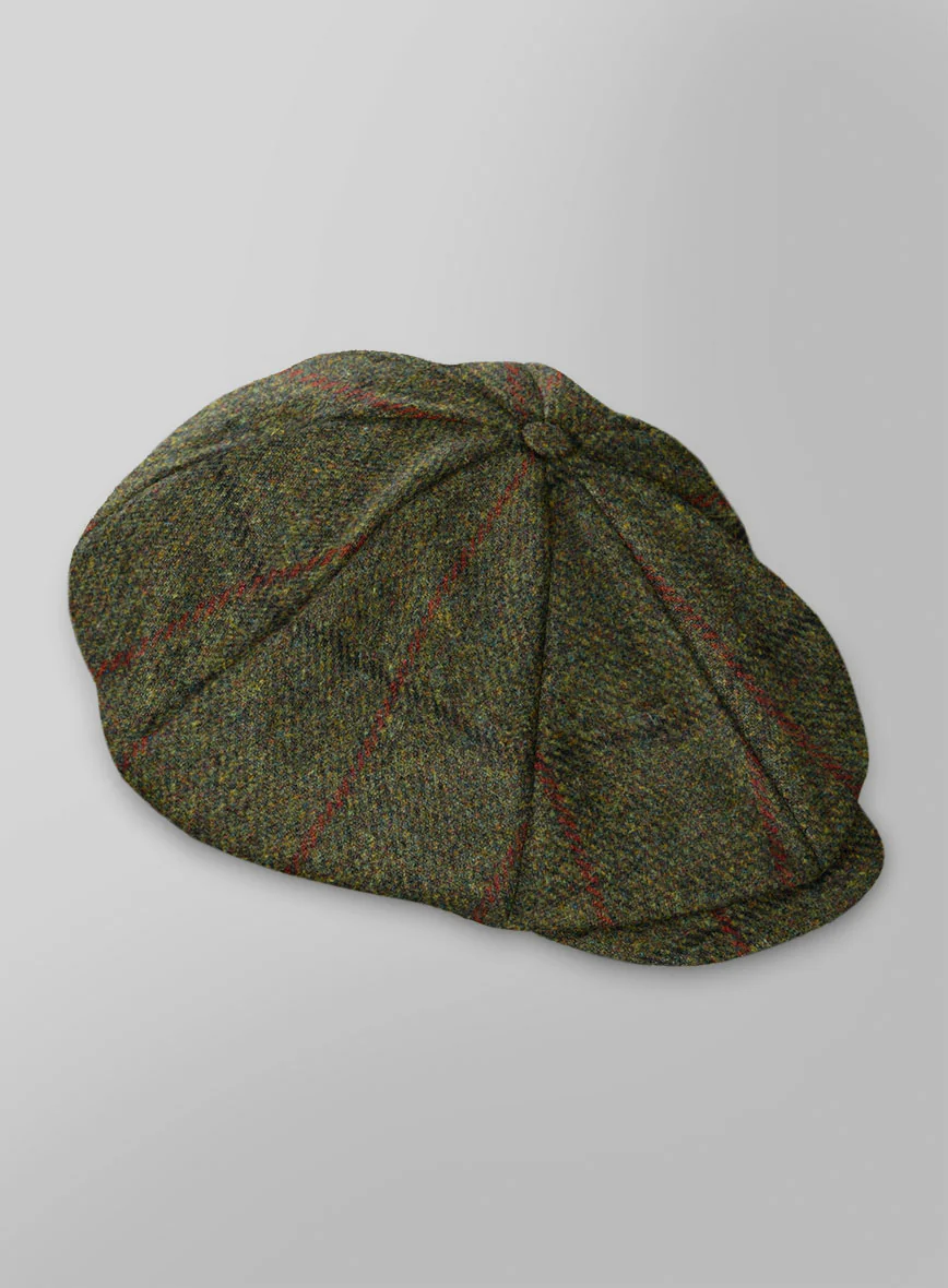 Harris Tweed Seaforth Green Newsboy Cap - Image 2