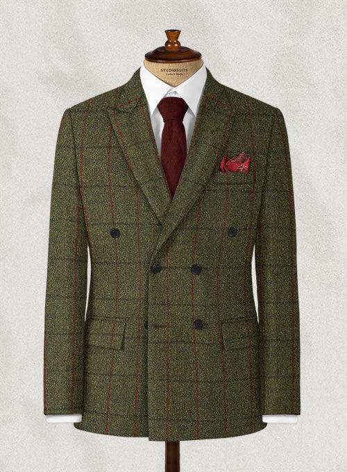 Harris Tweed Seaforth Green Double Breasted Suit - Image 3