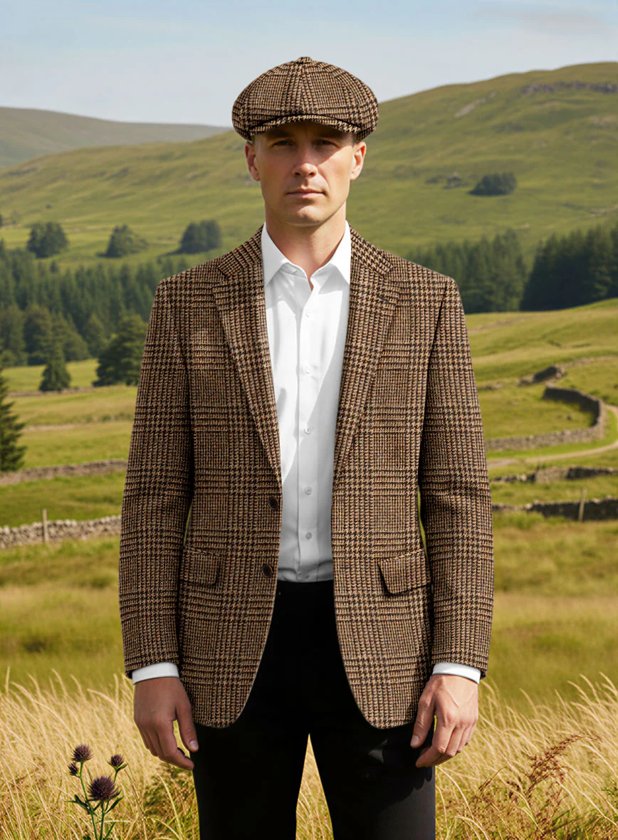 Harris Tweed Tan Glen Jacket - Image 2