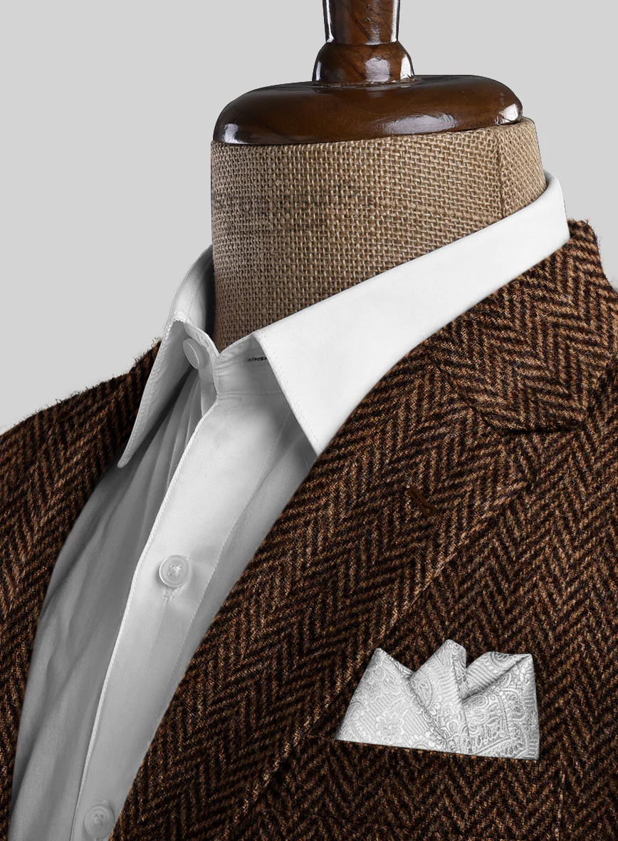 Harris Tweed Walnut Herringbone Jacket - Image 3