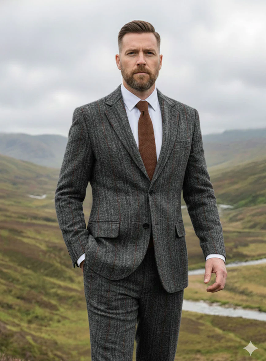 Harris Tweed Welsh Gray Jacket - Image 2