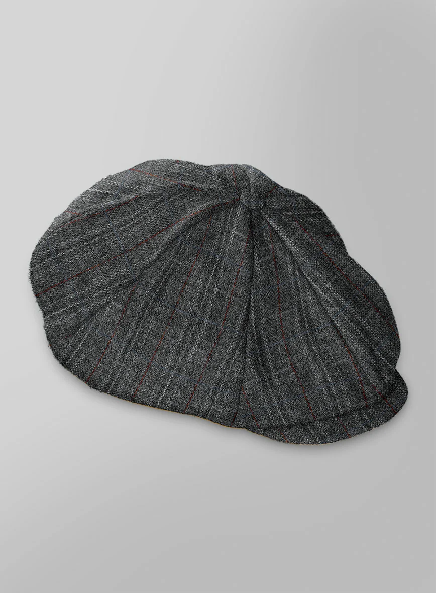 Harris Tweed Welsh Gray Newsboy Cap - Image 3