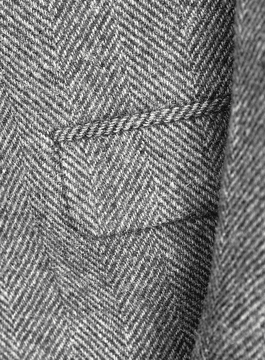 Harris Tweed Wide Herringbone Gray Jacket - Image 3