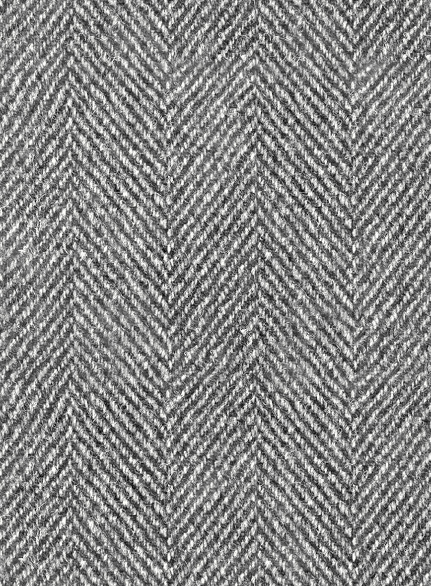 Harris Tweed Wide Herringbone Gray Double Breasted Jacket - Image 2