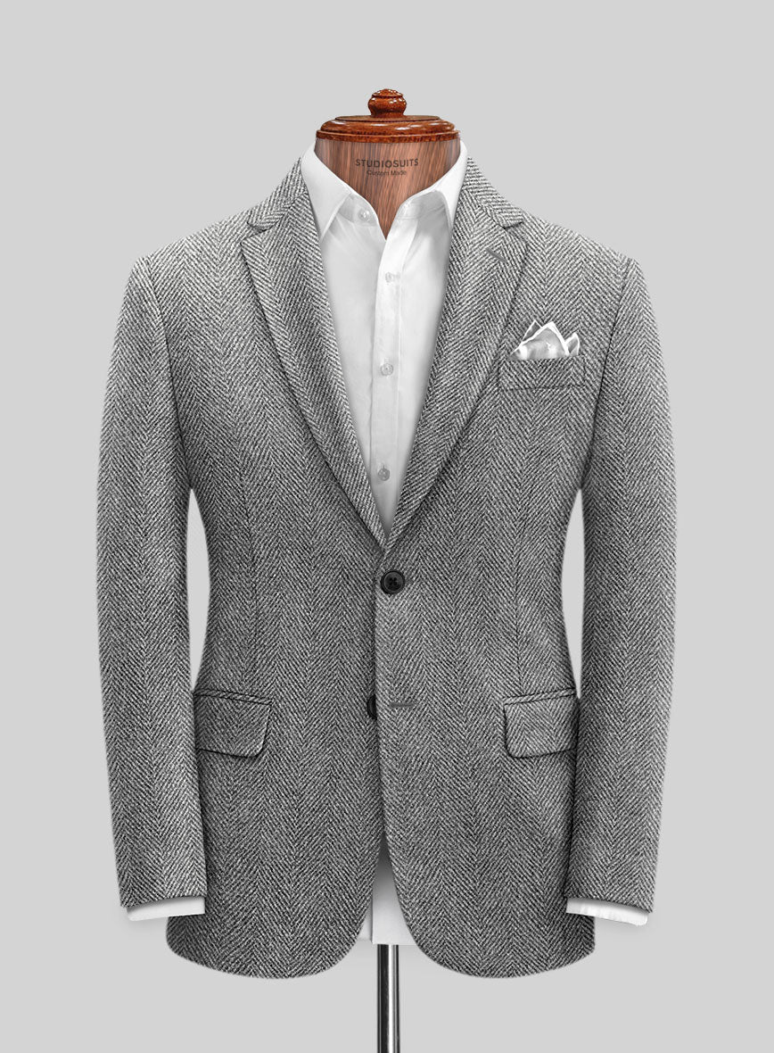Harris Tweed Wide Herringbone Gray Suit - Image 2