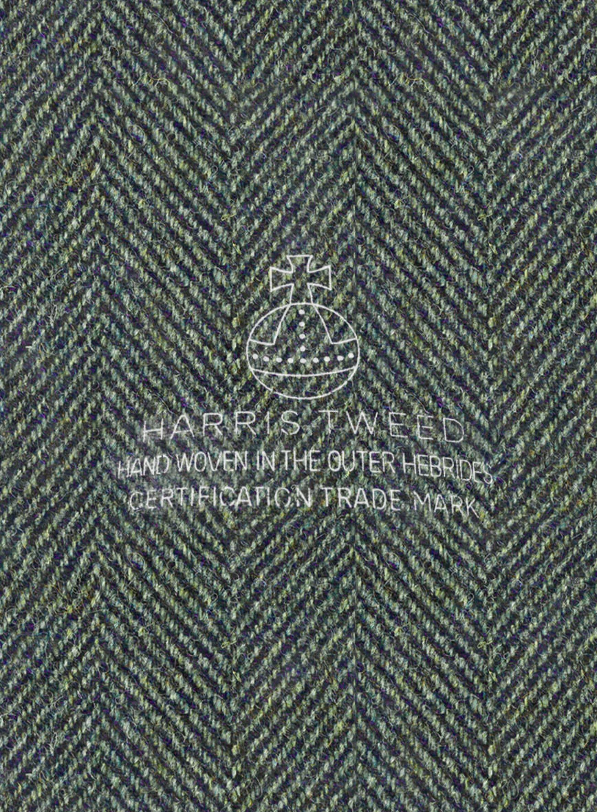 Harris Tweed Wide Herringbone Green Double Breasted Jacket - Image 2