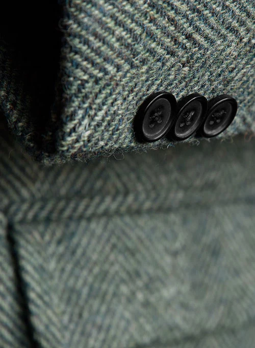 Harris Tweed Wide Herringbone Green Jacket II - Image 3