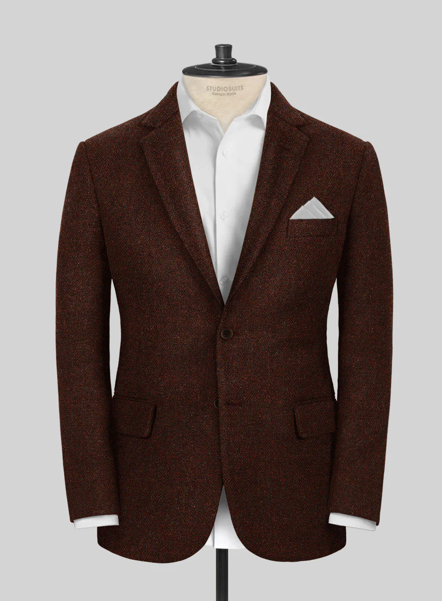 Harris Tweed Wide Herringbone Rust Suit - Image 2