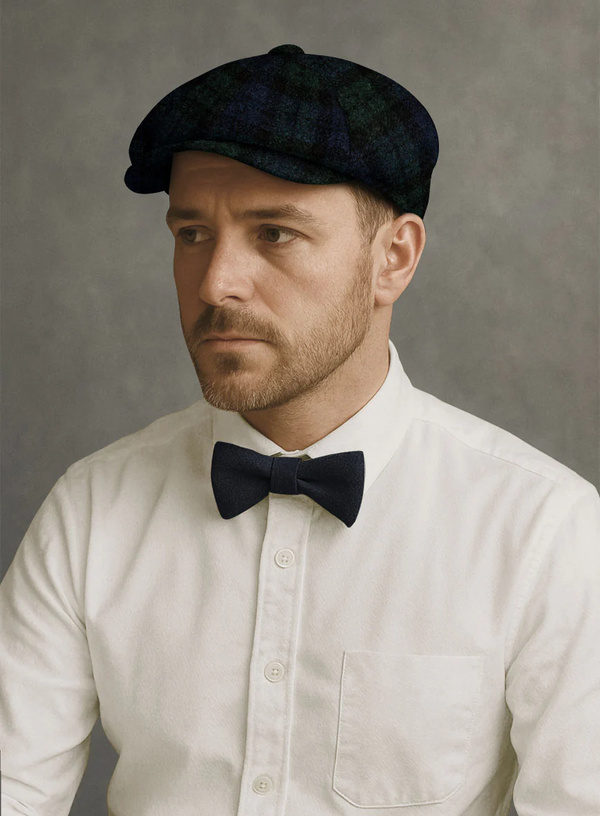 Harris Tweed Yale Tartan Newsboy Cap - Image 2