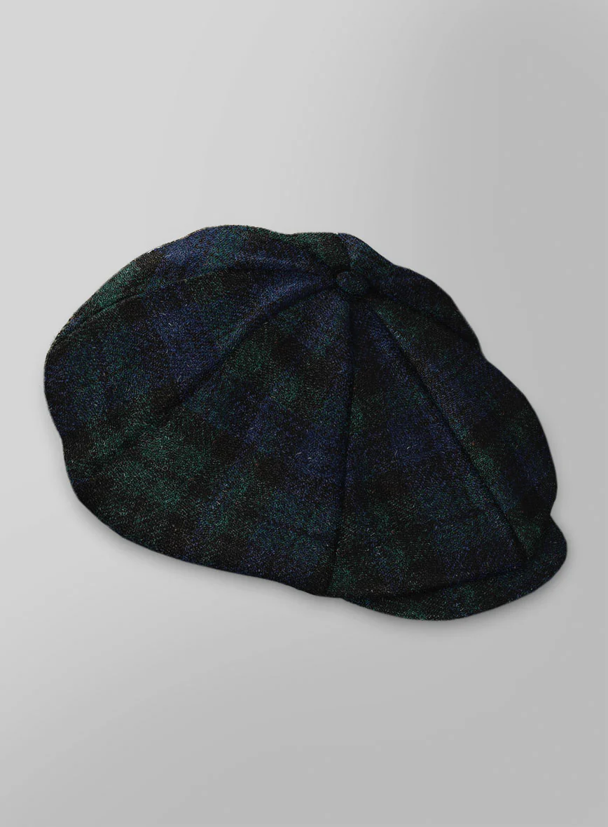 Harris Tweed Yale Tartan Newsboy Cap - Image 3