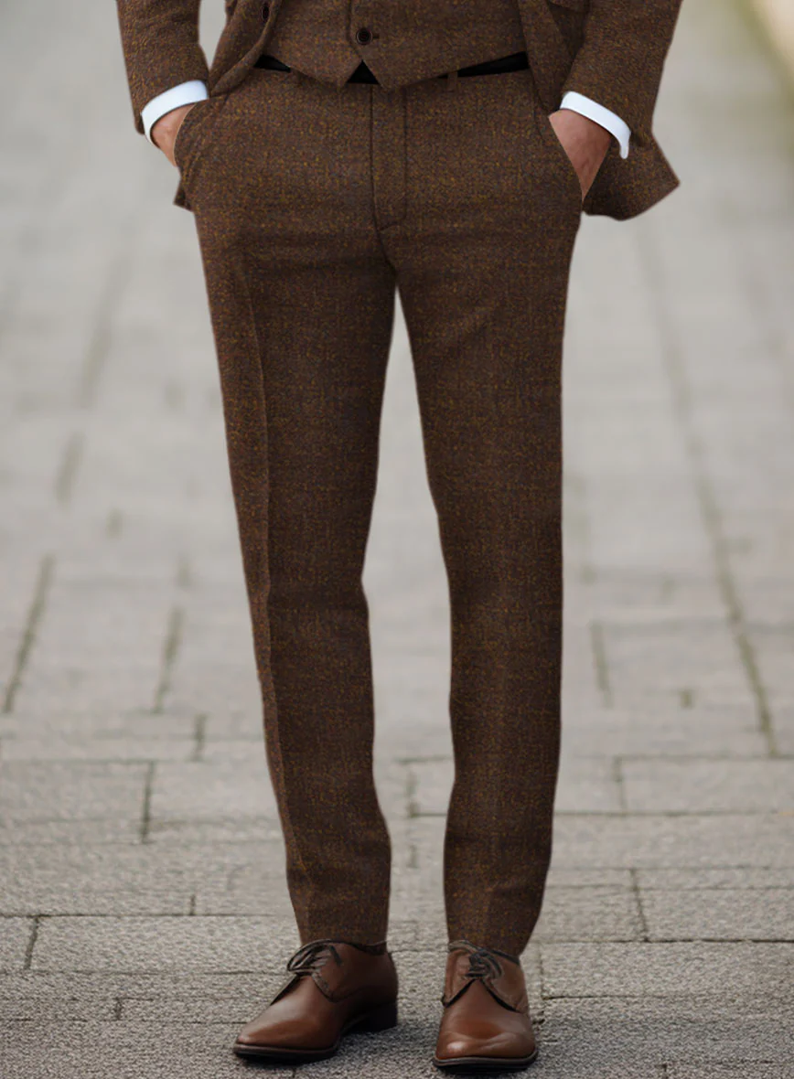 Heathered Brown Tweed Pants - Image 2