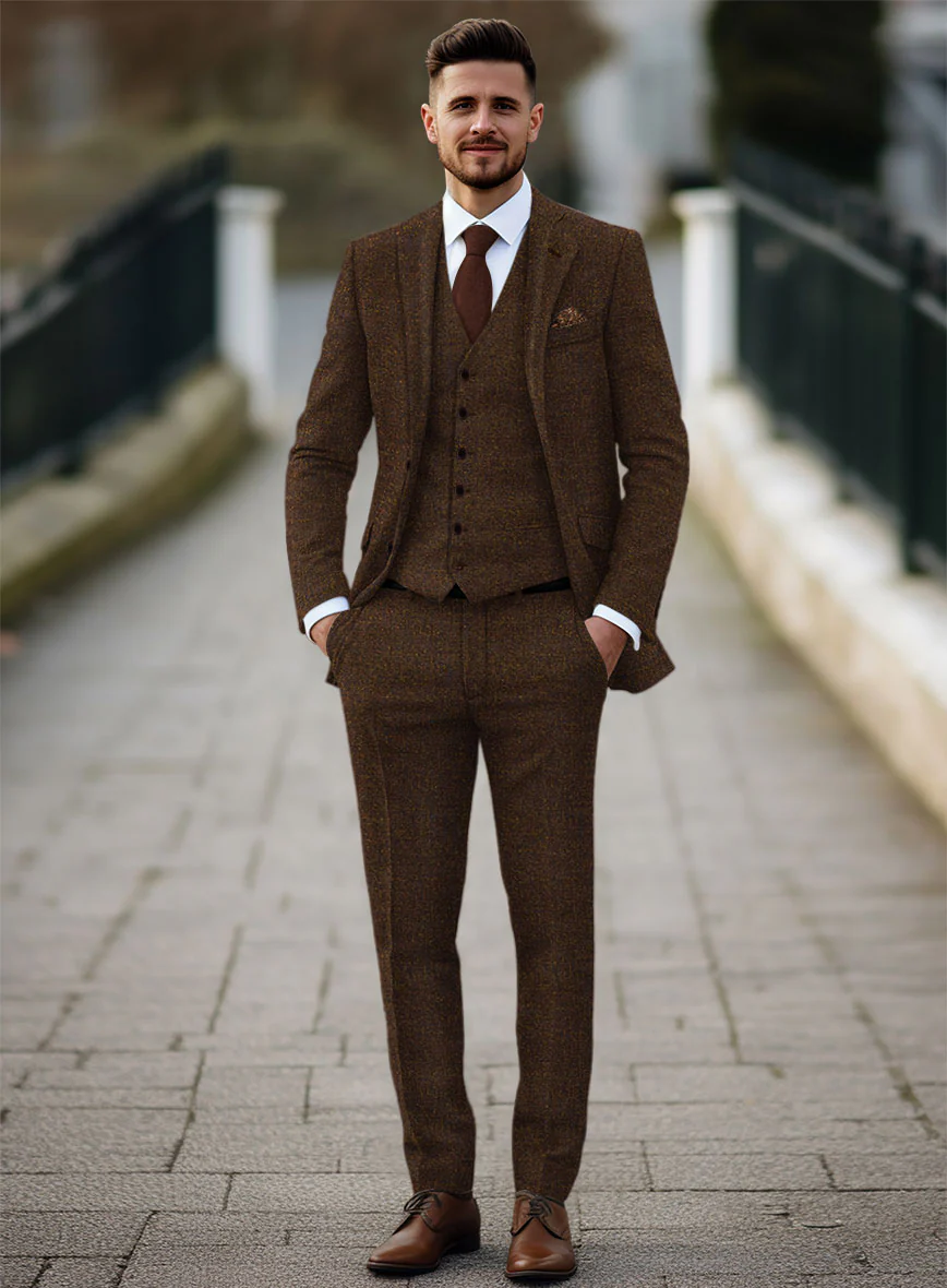 Heathered Brown Tweed Suit - Image 2
