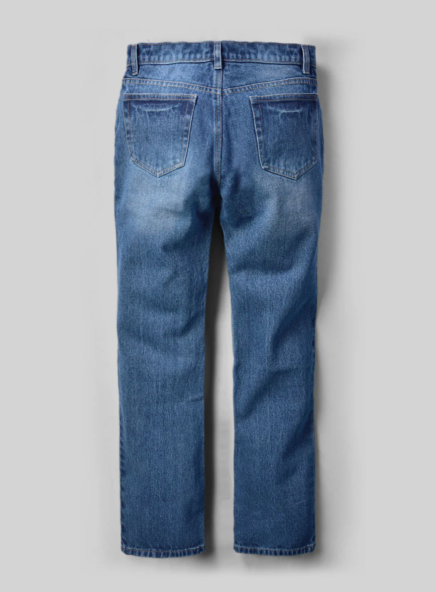 14oz Heavy Blue Stone Wash Whisker Jeans - Image 3