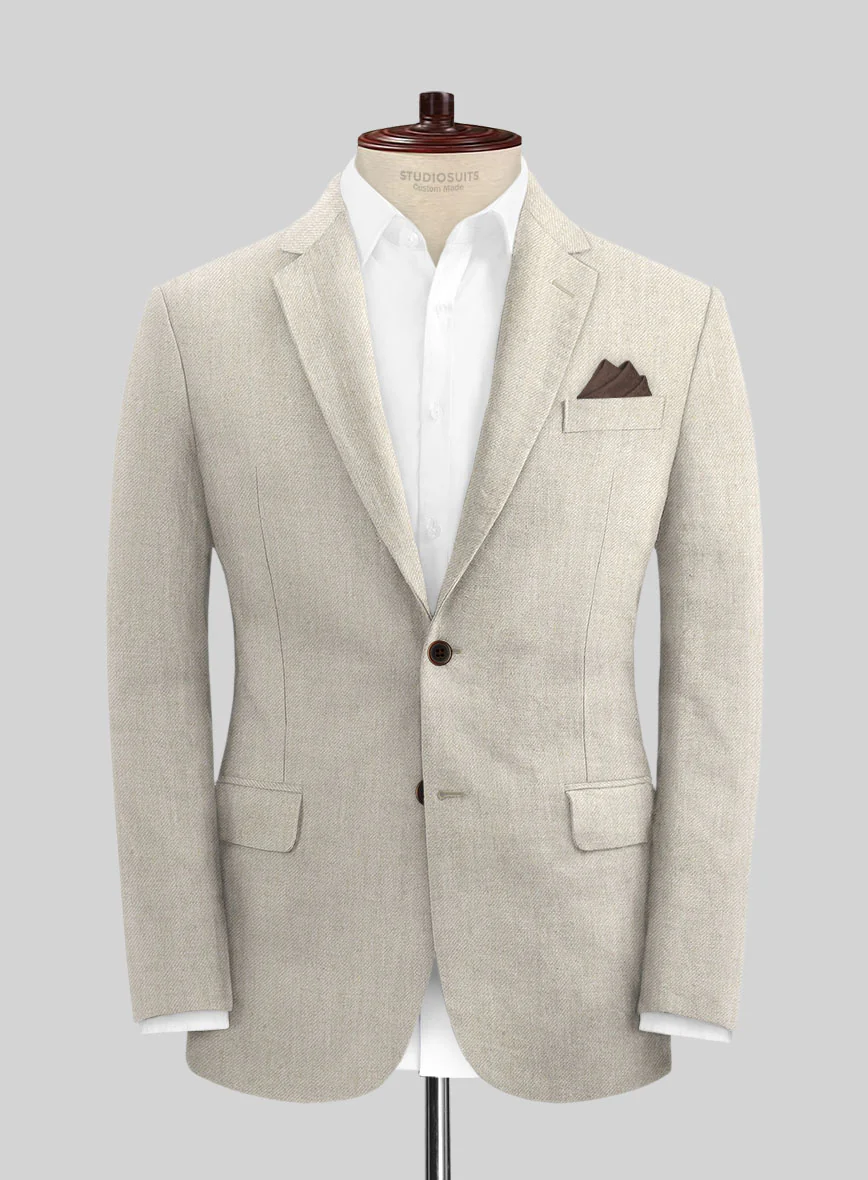 Heavy Linen Beige Suit - Image 3