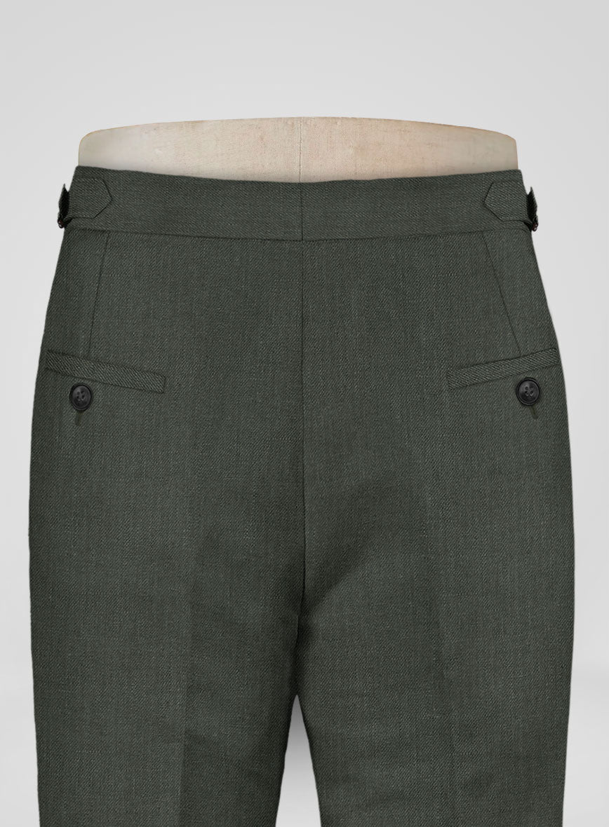 Heavy Linen Green Highland Trousers - Image 6