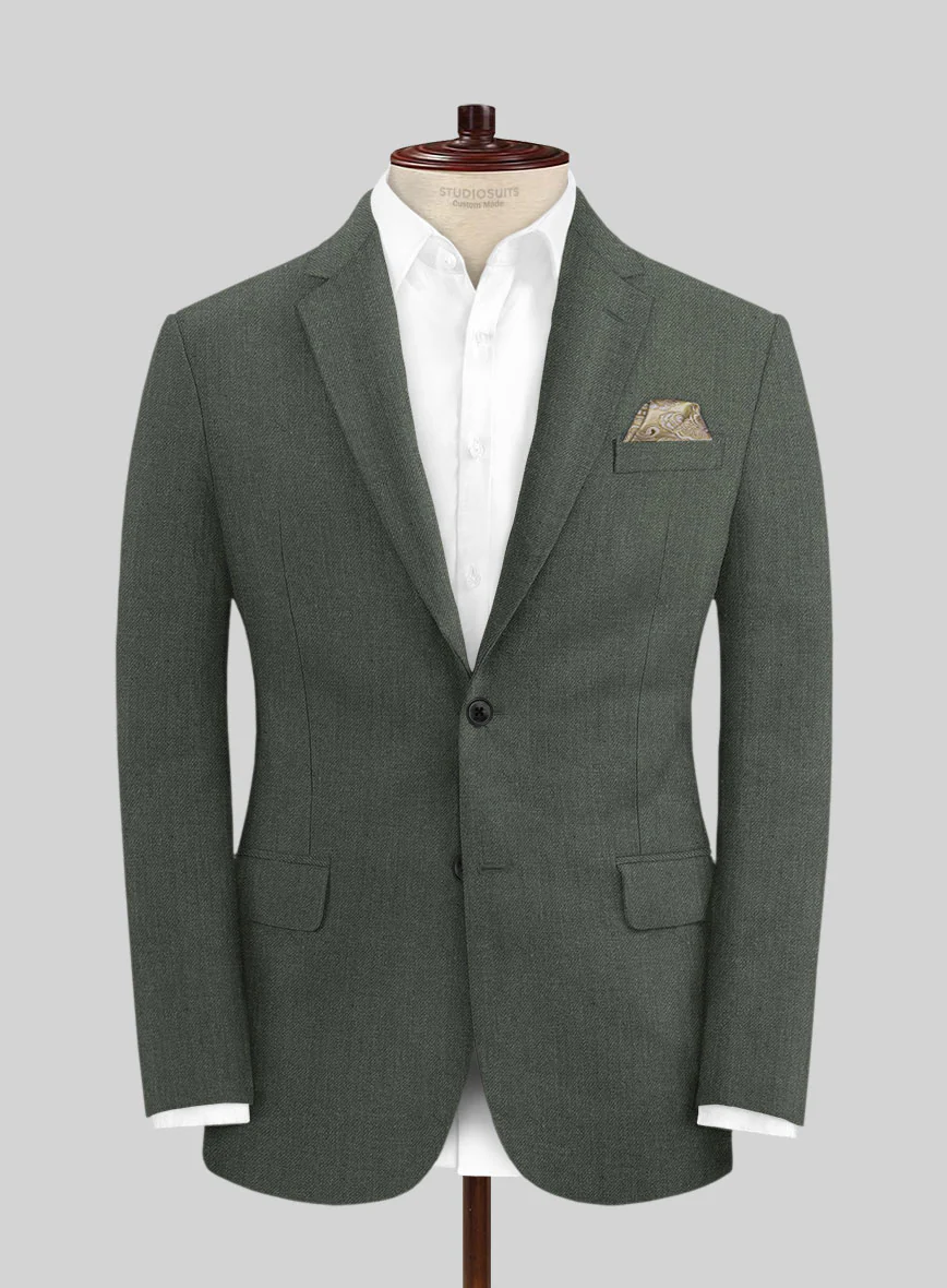 Heavy Linen Green Suit - Image 3