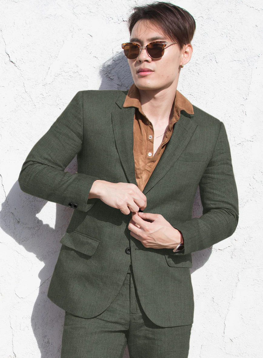 Heavy Linen Green Suit - Image 4