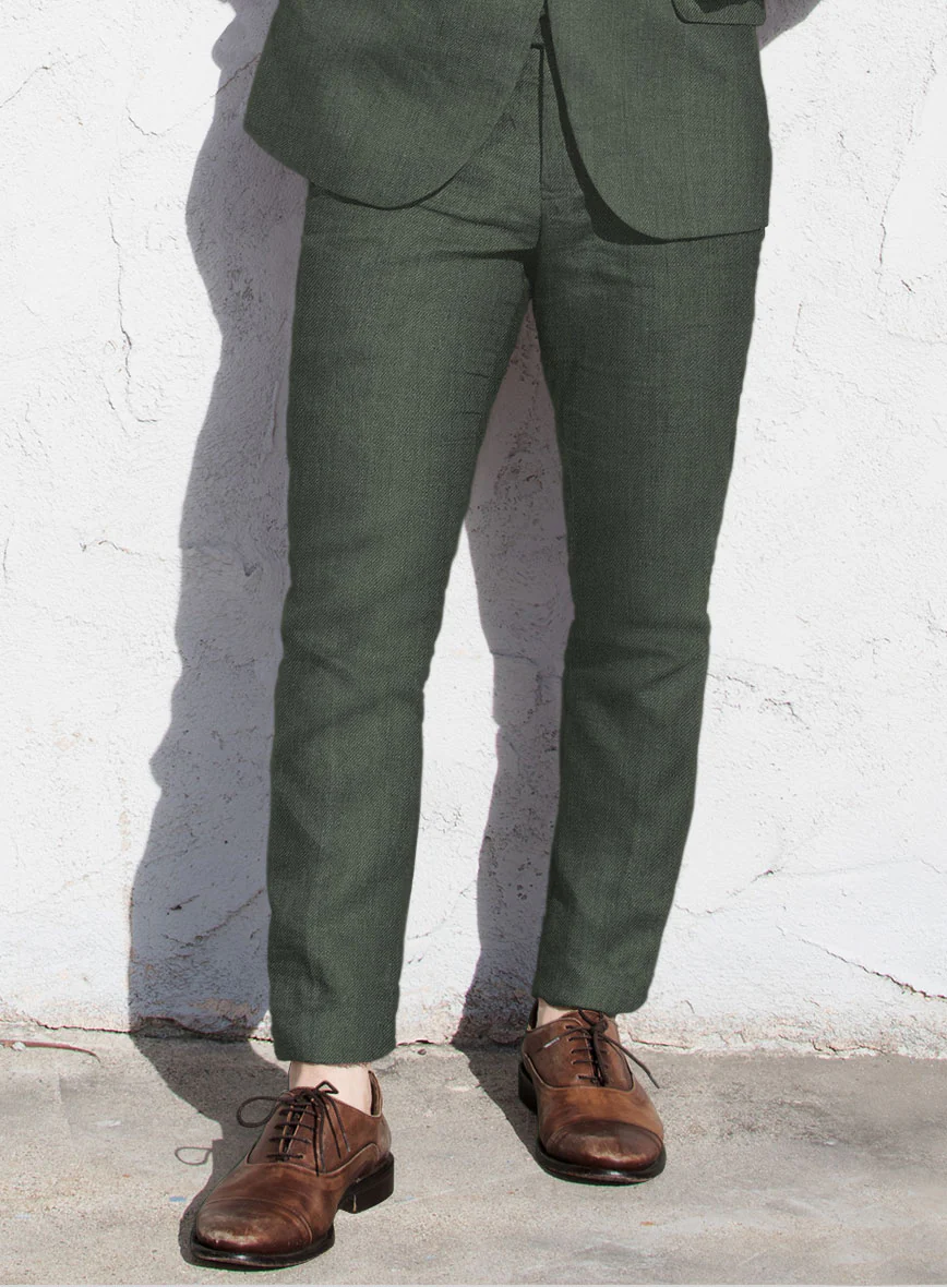 Heavy Linen Green Suit - Image 5