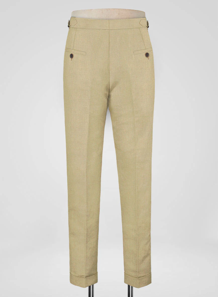 Heavy Linen Khaki Highland Trousers - Image 3