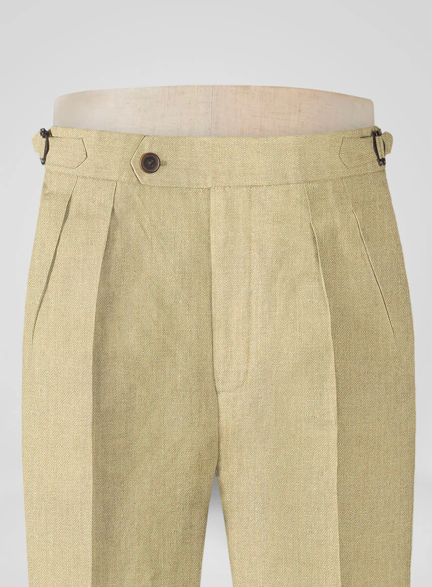 Heavy Linen Khaki Highland Trousers - Image 4