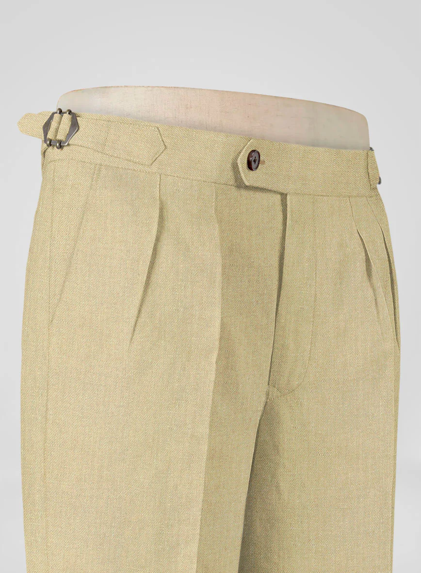 Heavy Linen Khaki Highland Trousers - Image 5