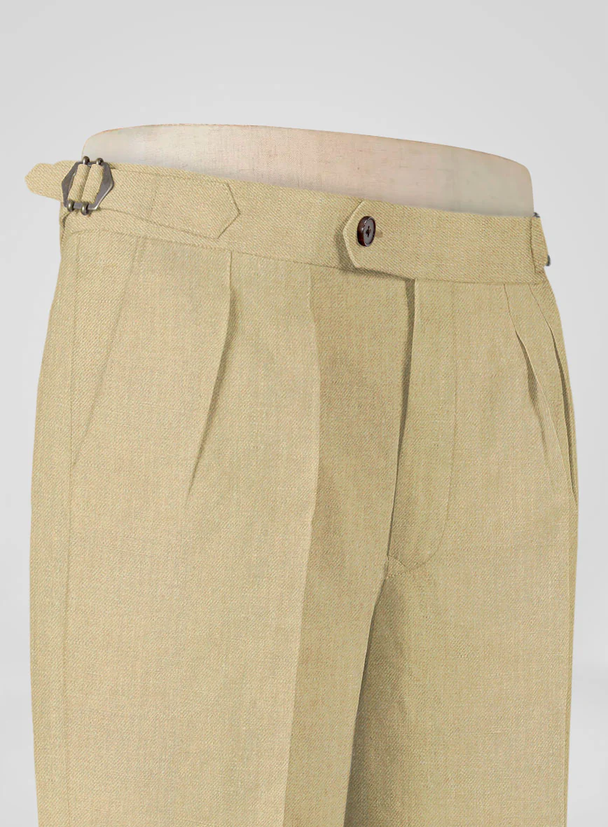 Heavy Linen Khaki Highland Trousers - Image 6