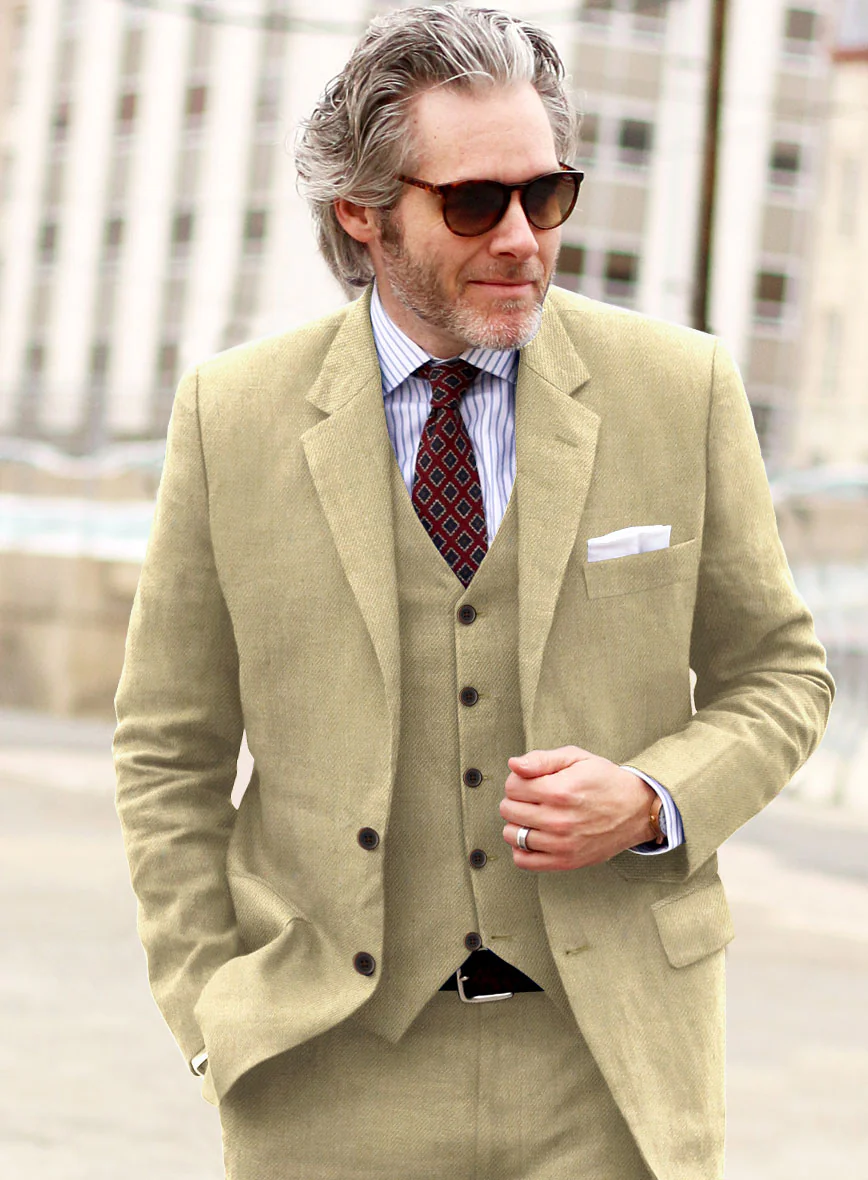 Heavy Linen Khaki Suit - Image 4
