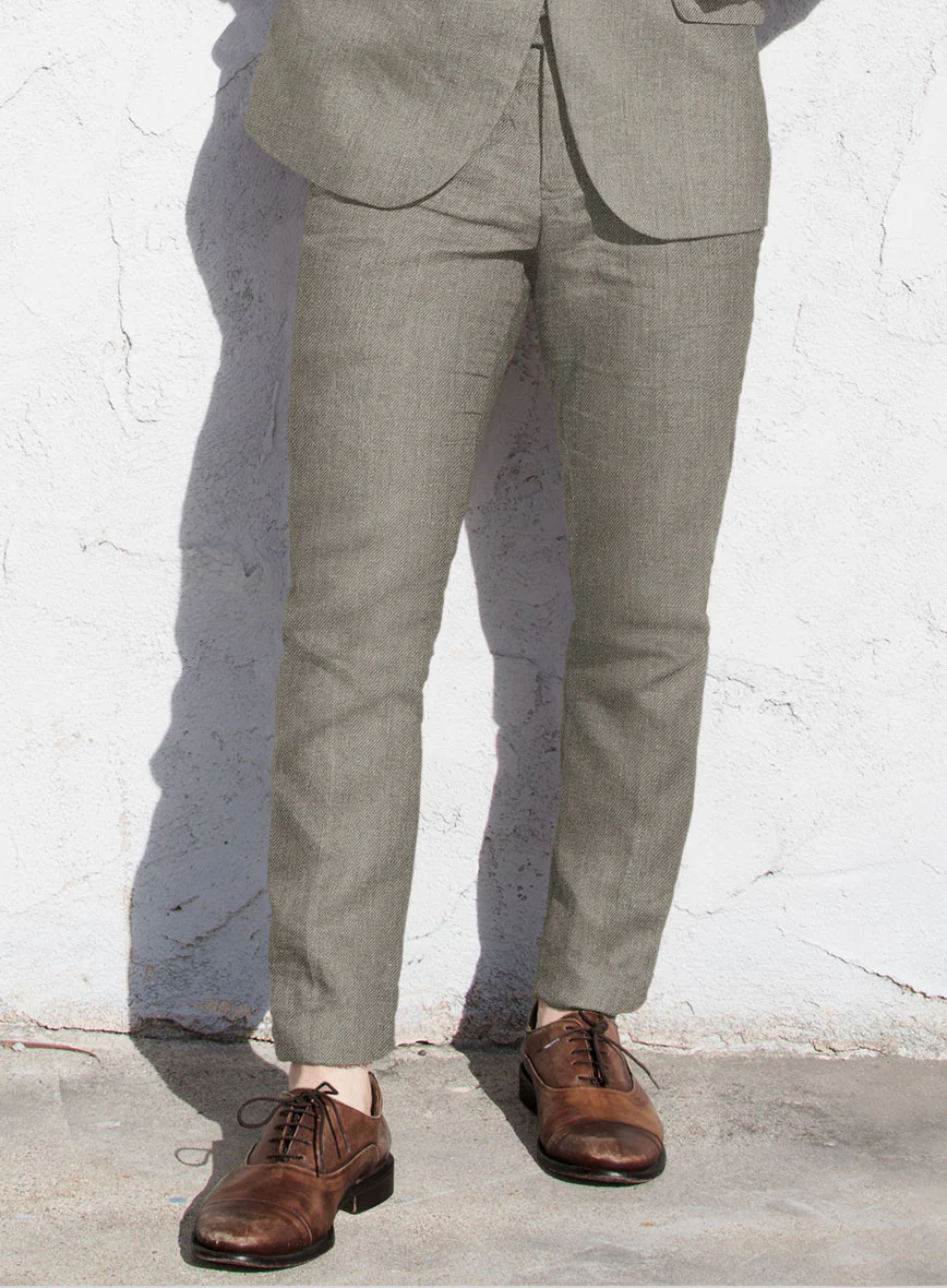 Heavy Linen Sage Green Pants - Image 2