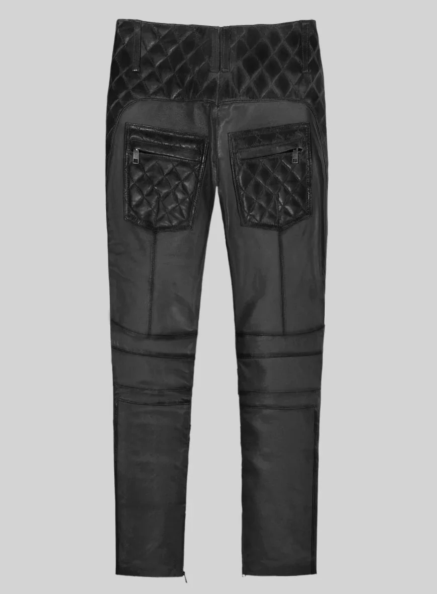 Hector Burnt Charcoal Leather Pants - Image 2