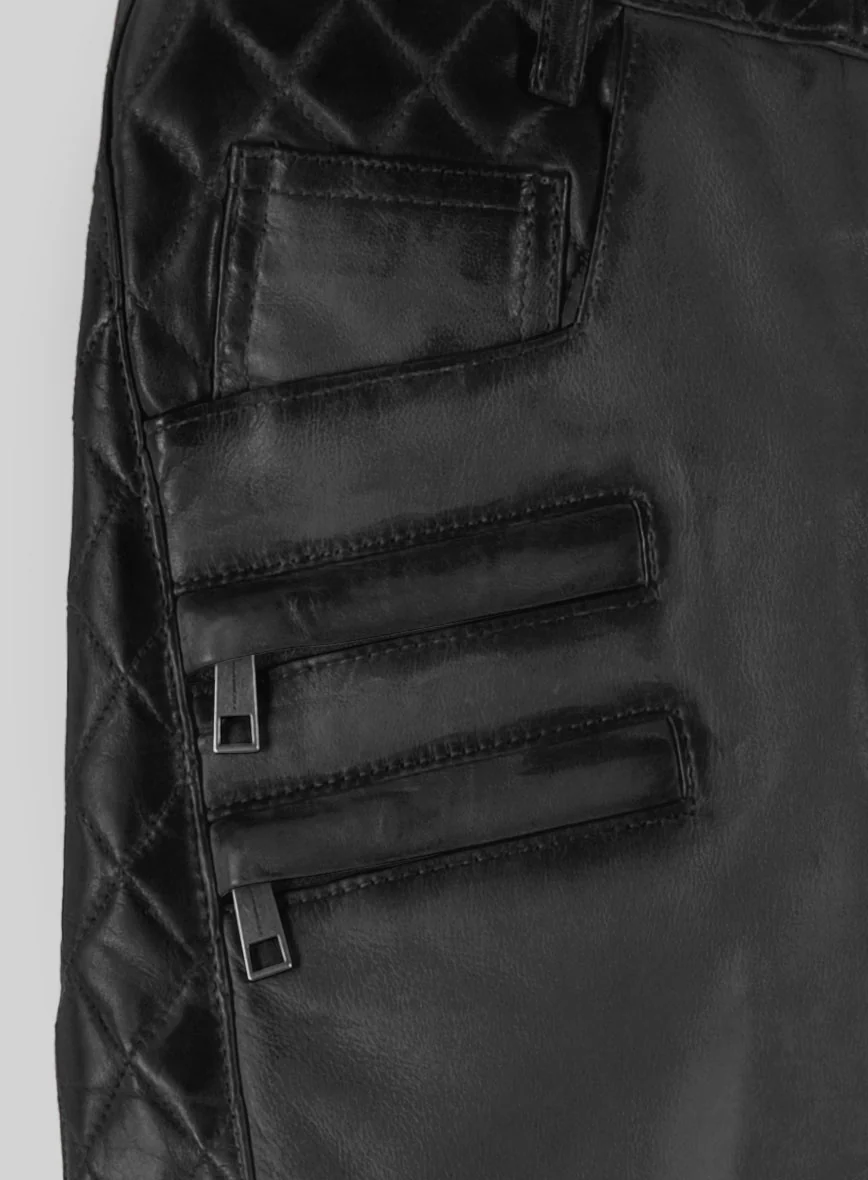 Hector Burnt Charcoal Leather Pants - Image 4