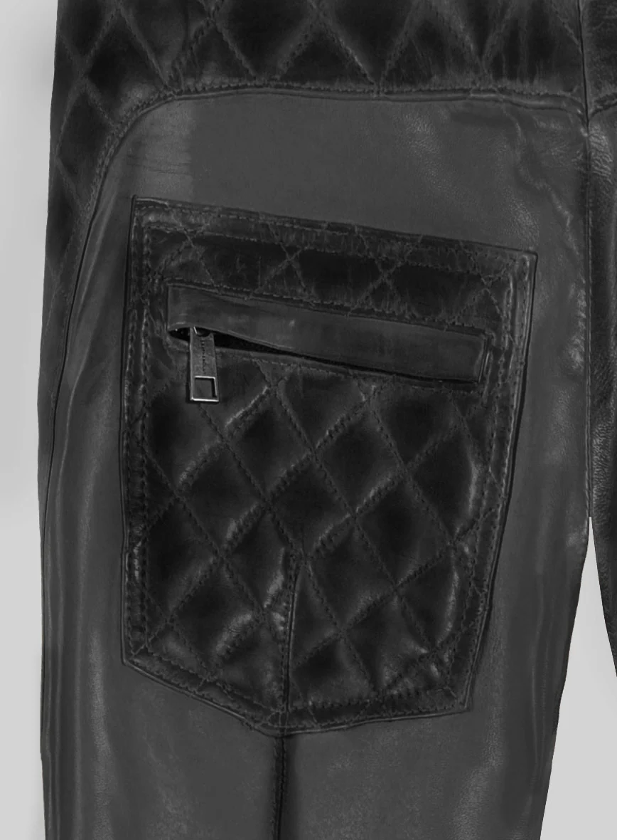 Hector Burnt Charcoal Leather Pants - Image 6