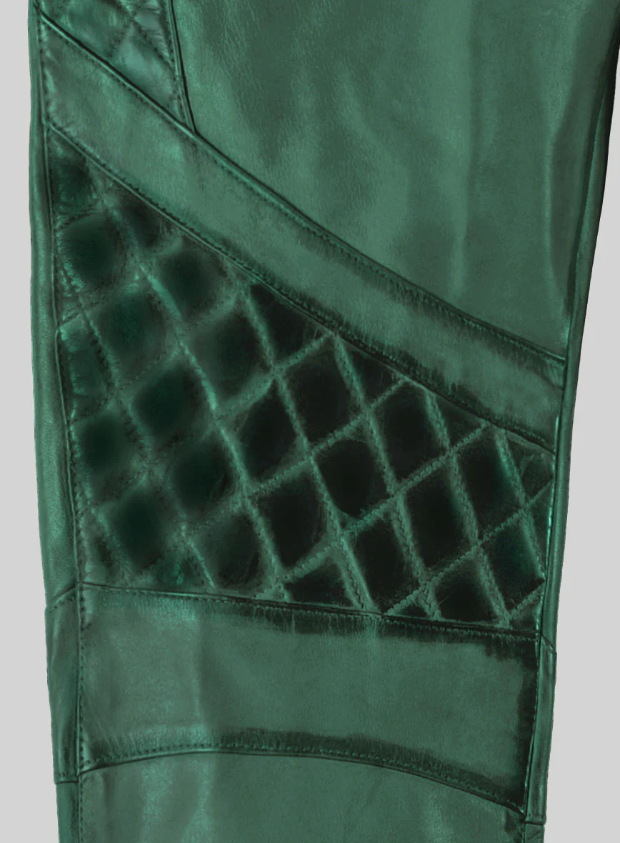 Hector Burnt Green Leather Pants - Image 5